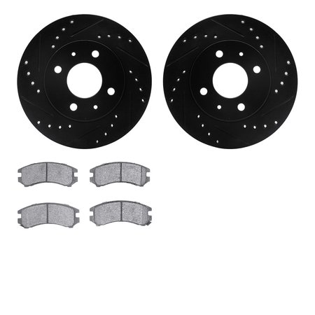 DYNAMIC FRICTION CO 8502-67103, Rotors-Drilled and Slotted-Black with 5000 Advanced Brake Pads, Zinc Coated 8502-67103